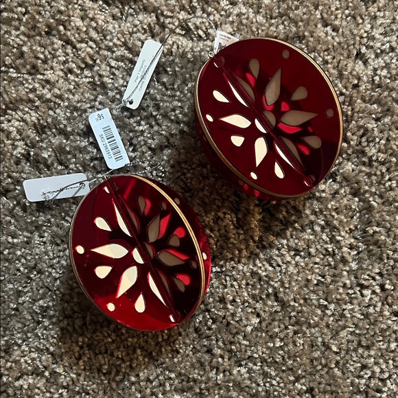 Pier 1 Other - Pier 1 Red and Gold Holiday Ornaments. Set 2. NWT